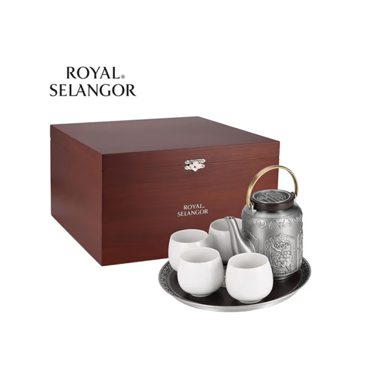 皇家雪兰莪 五福茶具套装（国产茶杯、木盒）