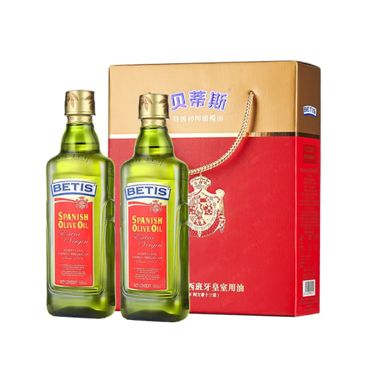 贝蒂斯特级初榨橄榄油瓶装500ml*2礼盒