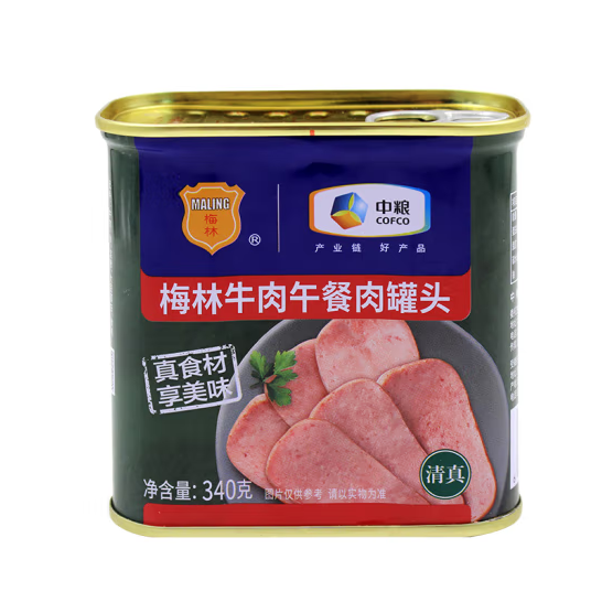 中粮梅林牌清真牛肉午餐肉罐头340g